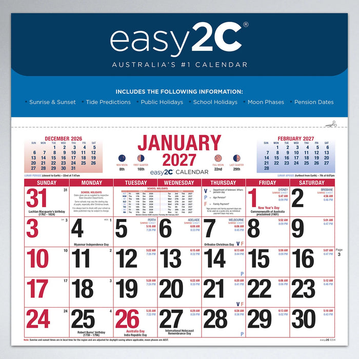 EASY 2C 2027 MAGNETIC MINI CALENDAR