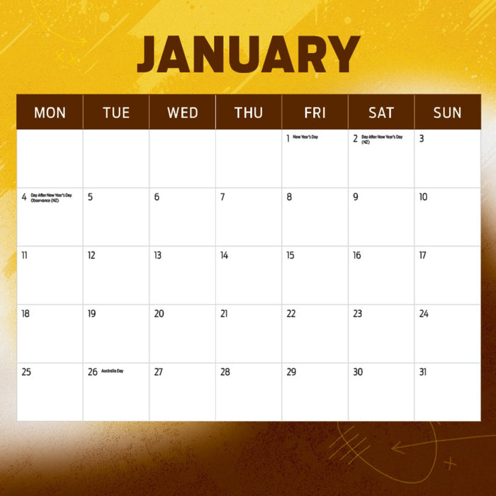 AFL HAWTHORN HAWKS CALENDAR: 2027