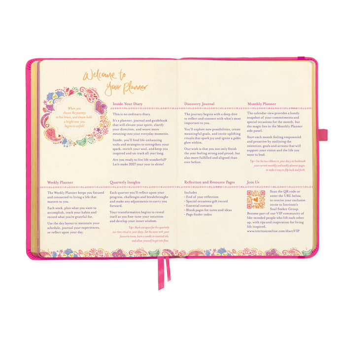 2027 Diary Planner Intrinsic Positively Pink Year to Rise Strong