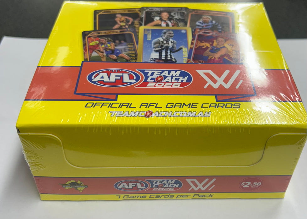 AFLW TEAM COACH WOMEN 2026 TRADING CARDS SEALED BOX