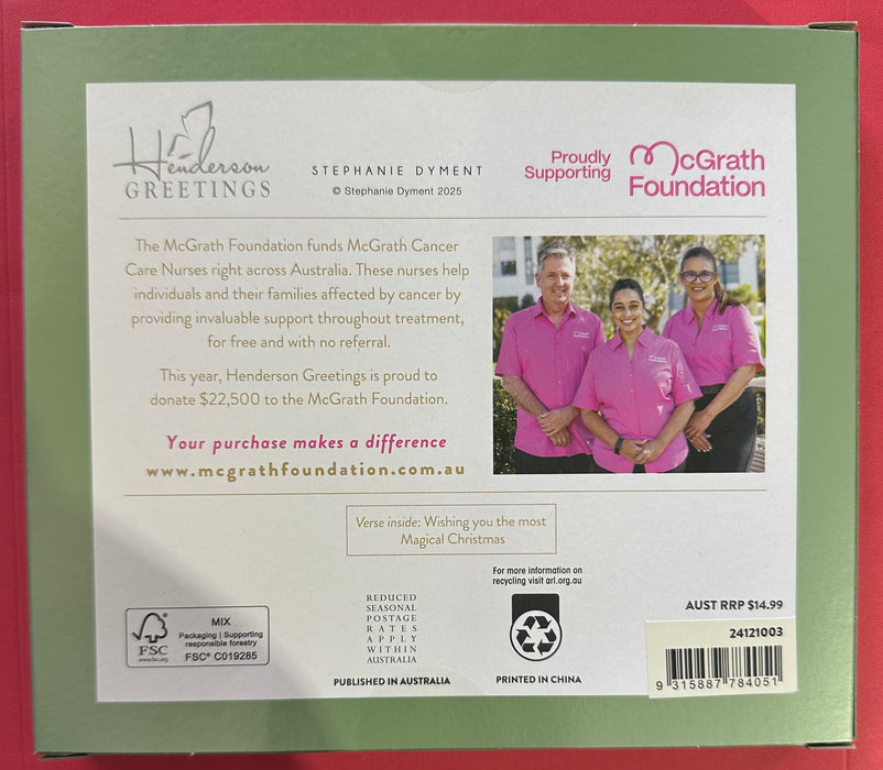 CHRISTMAS CHARITY CARD PRODULY SUPPORTING MCGRATH FOUNDATION