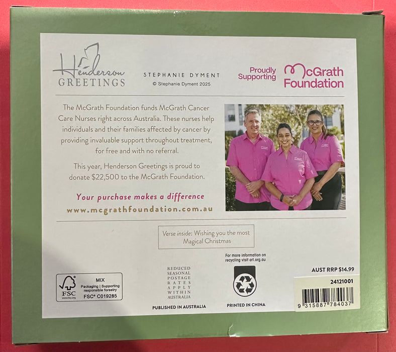 CHRISTMAS CHARITY CARD PRODULY SUPPORTING MCGRATH FOUNDATION
