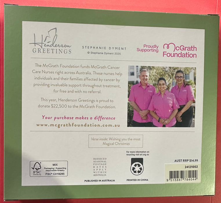 CHRISTMAS CHARITY CARD PRODULY SUPPORTING MCGRATH FOUNDATION