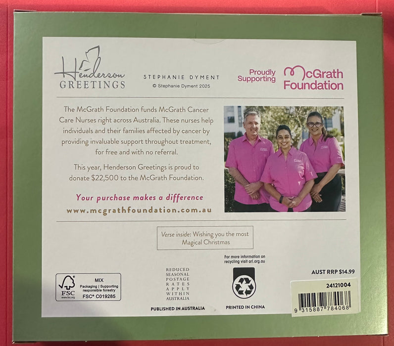 CHRISTMAS CHARITY CARD PRODULY SUPPORTING MCGRATH FOUNDATION