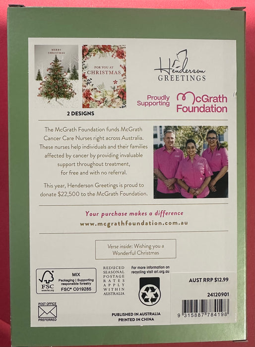 CHRISTMAS CHARITY CARD PRODULY SUPPORTING MCGRATH FOUNDATION