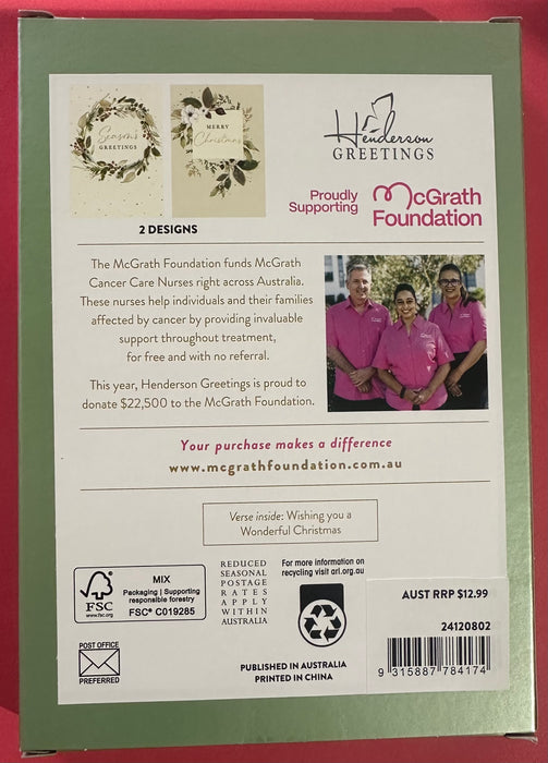 CHRISTMAS CHARITY CARD PRODULY SUPPORTING MCGRATH FOUNDATION