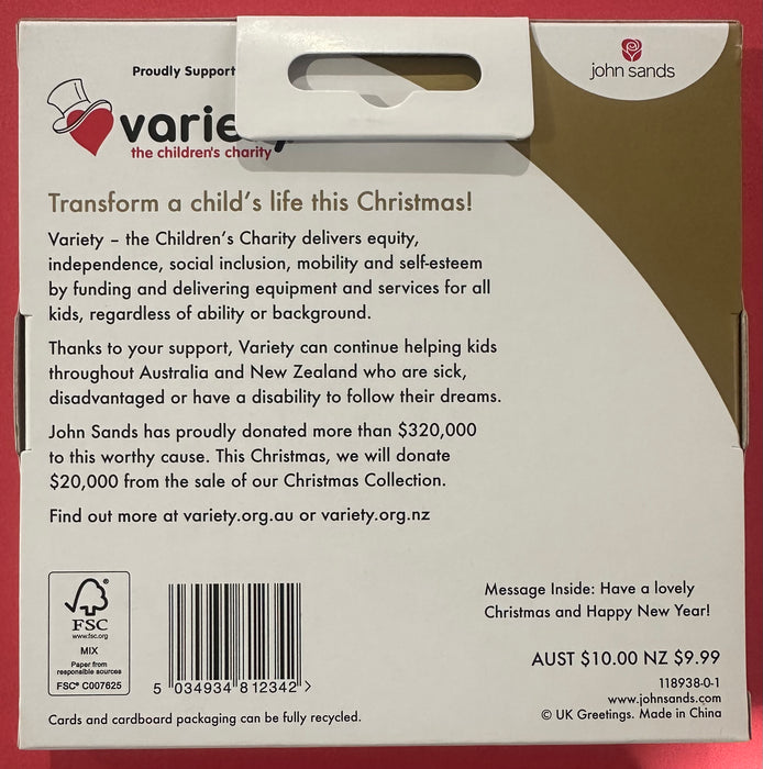 Proudly Supporting Variety The Children's Charity Christmas Cards