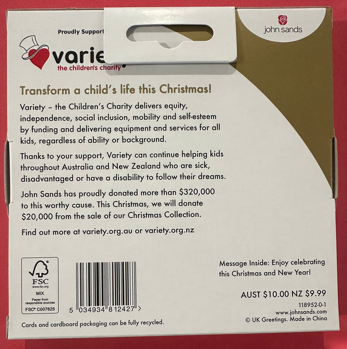 Proudly Supporting Variety The Children's Charity Christmas Cards