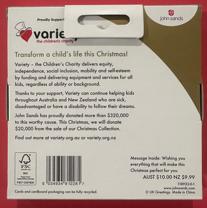 Proudly Supporting Variety The Children's Charity Christmas Cards