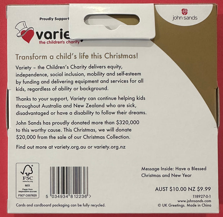 Proudly Supporting Variety The Children's Charity Christmas Cards