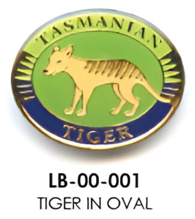 LAPEL BADGE TIGER IN OVAL