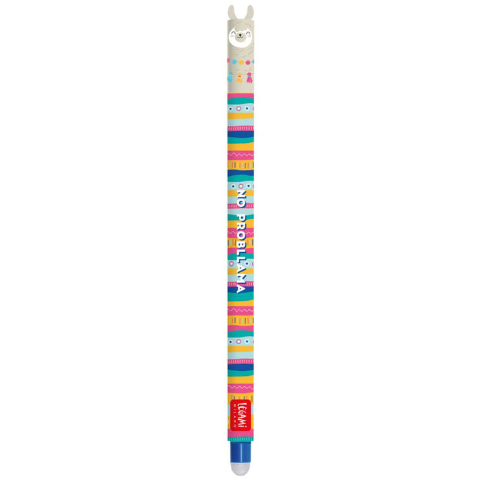 Legami Erasable Gel Pen Thermosensitive Ink 0.7 Mm Tip Diameter 15 Cm Length Blue Ink Multicoloured (Llama)
