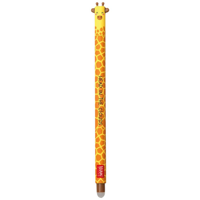 Legami Erasable Gel Pen Ball on the End for Removing Ink Without Consuming the Paper Black Heat-Sensitive Ink Tip Diameter 0.7 Mm Giraffe Theme