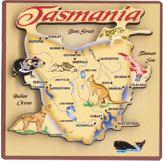 TIN MAGNET TASMANIA MAP
