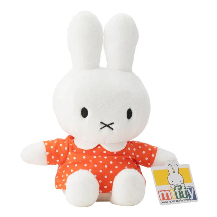 SOFT TOY: MIFFY WITH ORANGE SPOT DRESS