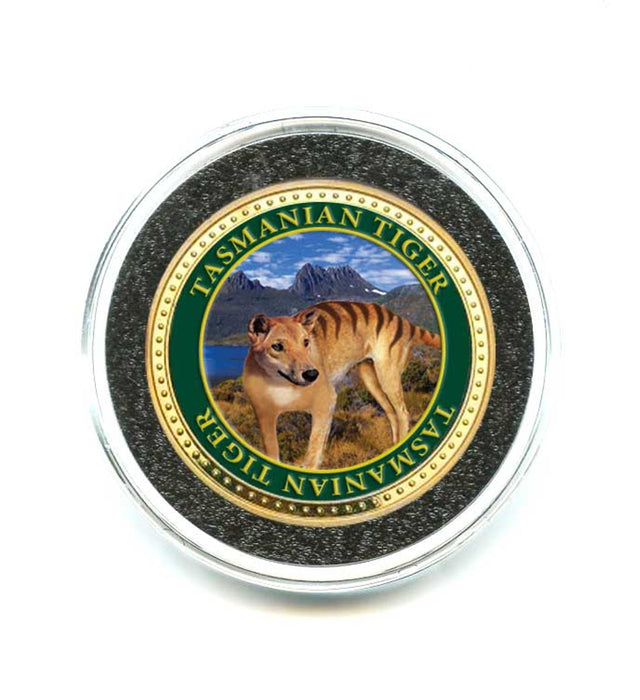 Coin Gold/Silver w/Photo Boxed Tas Tiger & Cradle Mt Tasmanian Souvenir