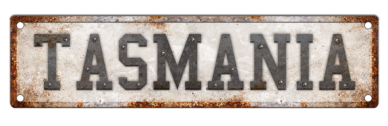 Tinplate Sign 40cm x 10cm - Tasmania Word