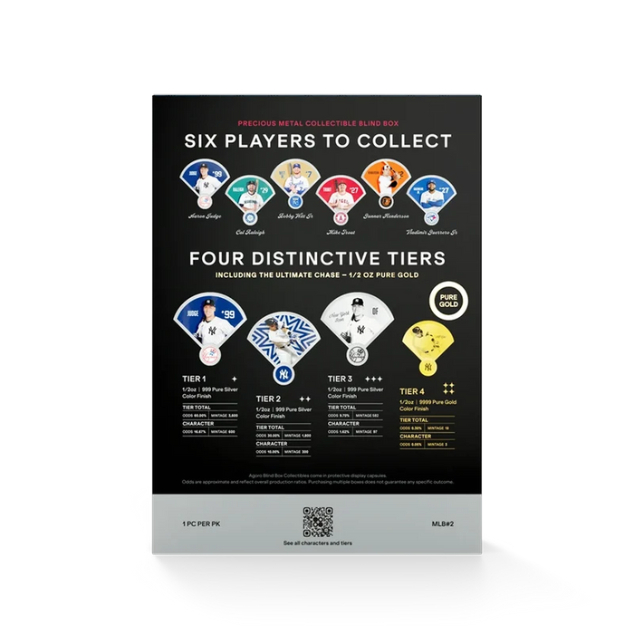 MAJOR LEAGUE BASEBALL AMERICAN LEAGUE 1/2 OZ COIN BLIND BOX