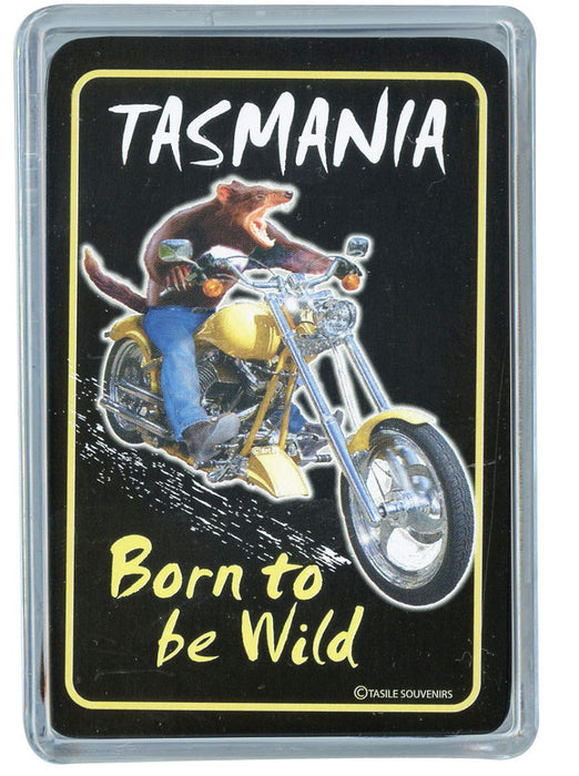 Playing Card in Plastic Box Devil Born To Be Wild Tasmania