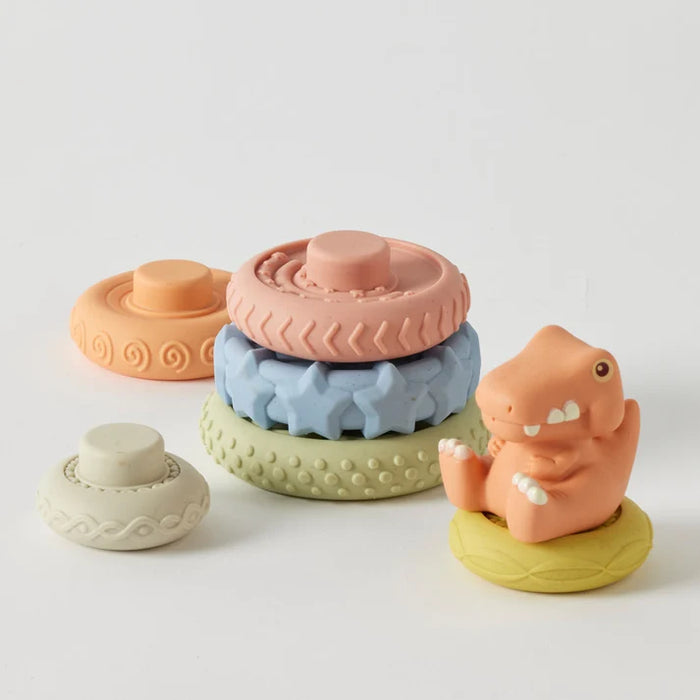JIGGLE & GIGGLE 7 PCS BABY FAVORITE ECO-FRIENDLY DINOSAUR STACKER