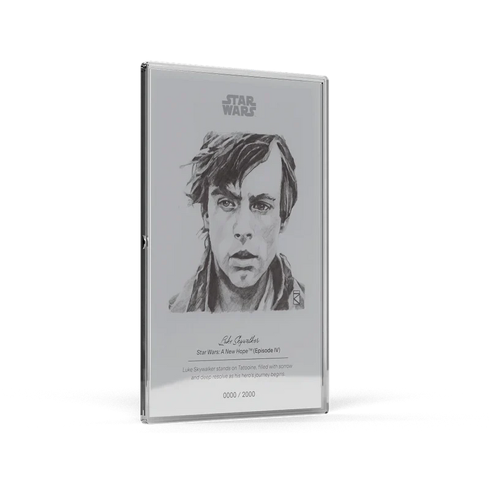 Star Wars Sketch Art - Luke Skywalker 5g Silver Collectible Foil
