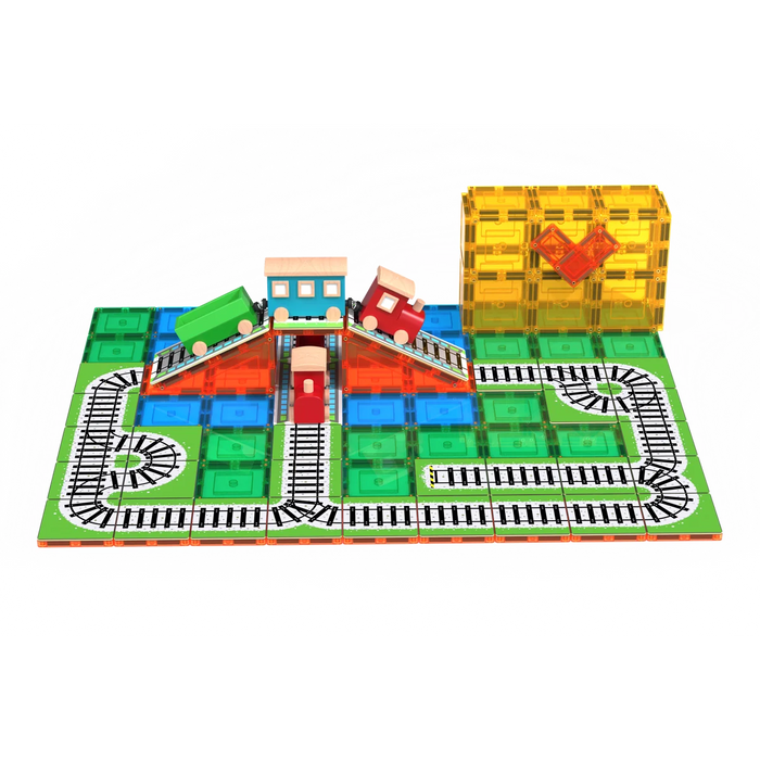 Magnetic Tile Toppers - Train Tracks - 36pcs by Learn & Grow Toys