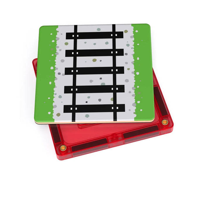 Magnetic Tile Toppers - Train Tracks - 36pcs by Learn & Grow Toys