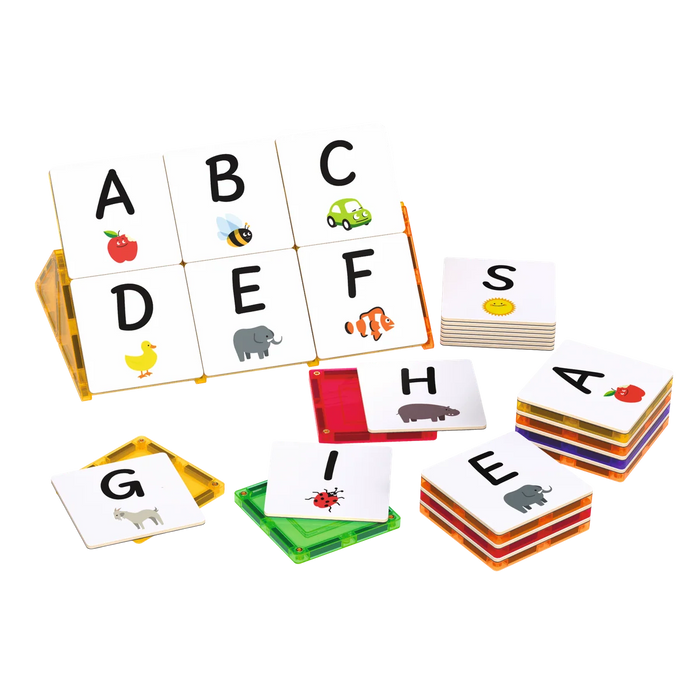 Magnetic Tile Toppers - Alphabet Uppercase - 40pcs by Learn & Grow Toys