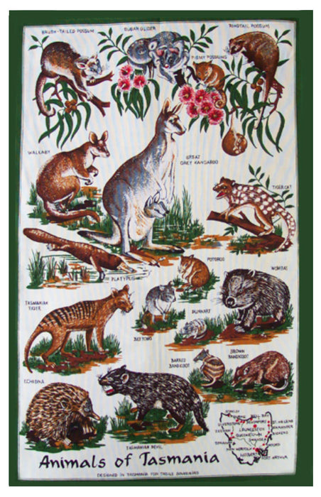TEA TOWEL ANIMALS OF TASMANIA