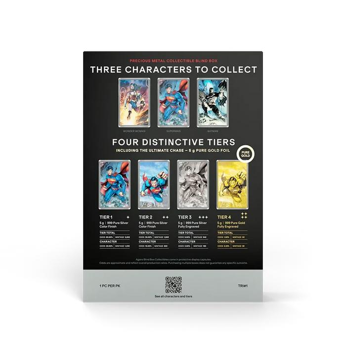 Justice League Trinity Blind Box 5g Silver Collectible Foil