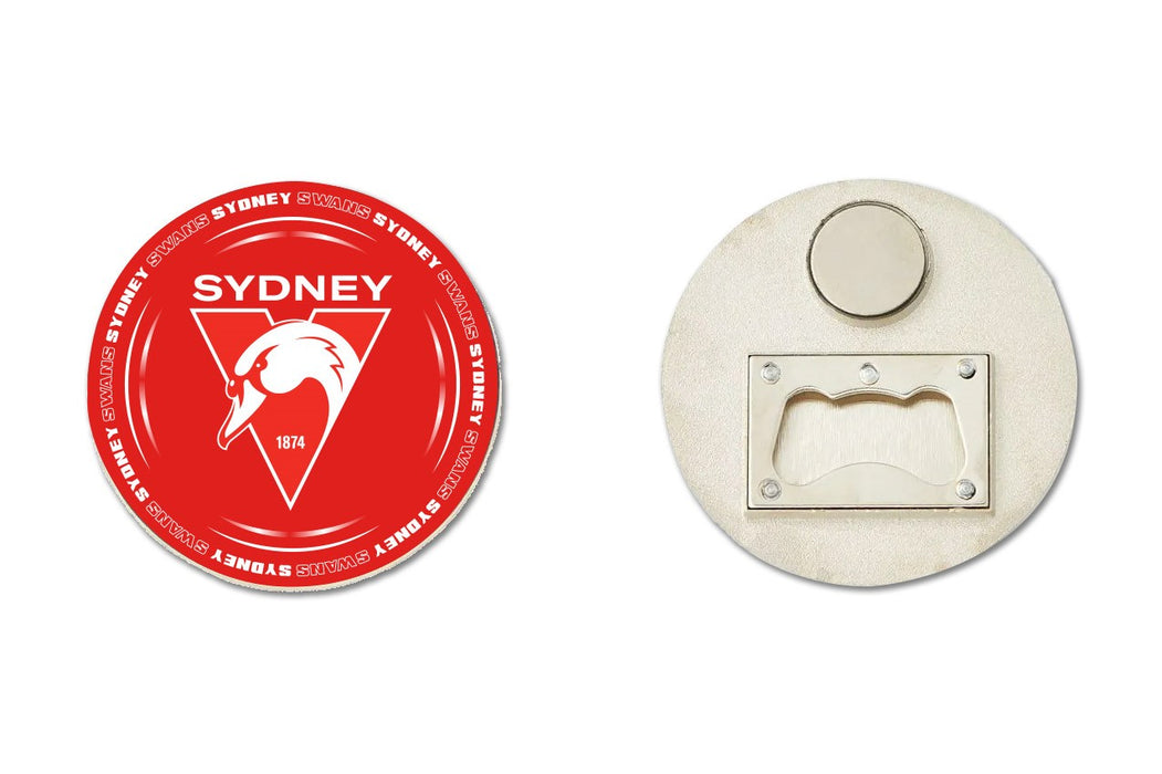 SYDNEY SWANS BOTTLE OPENER AND MAGNET