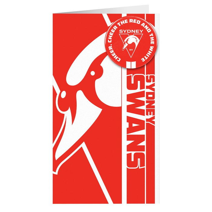GREETING CARD AFL SYDNEY SWANS