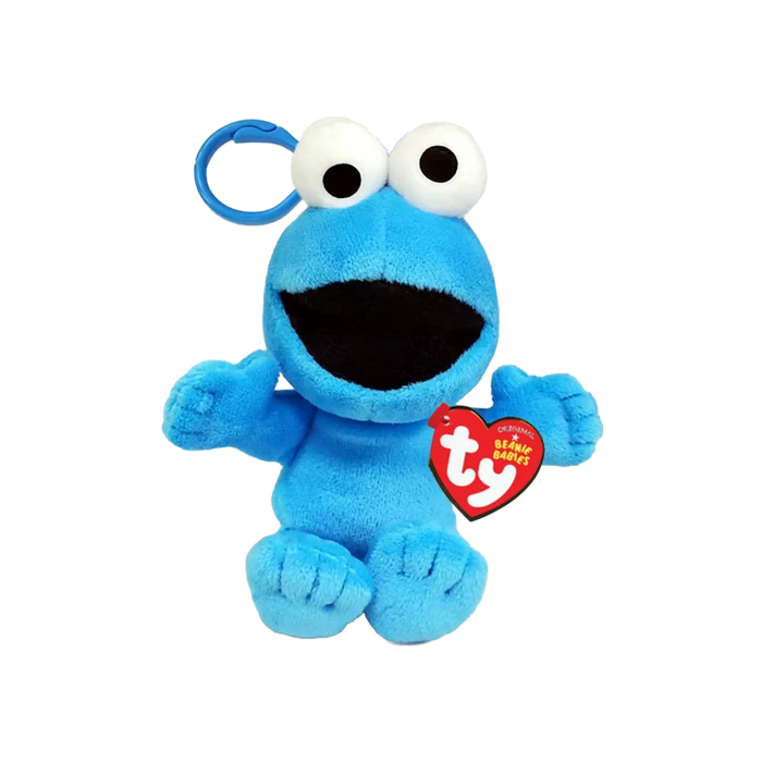 TY BEANIE BABIES CLIP ON SESAME STREET COOKIE MONSTER