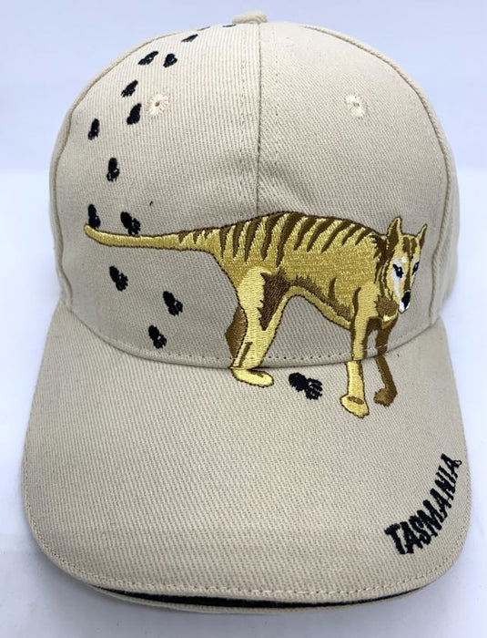 CAP BRUSH COTTON KHAKI BLACK TASMANIAN TIGER FOOTPRINTS