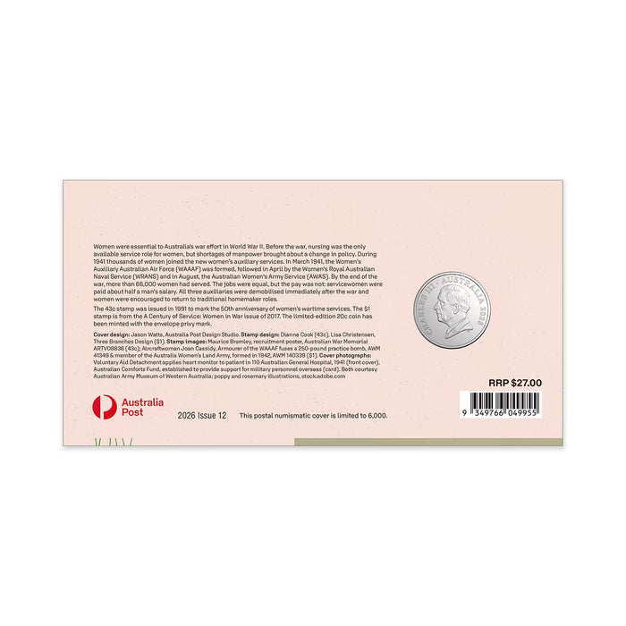 2026 20C WWII CAMPAIGNS OF 1941 WOMEN'S SERVICES UNCIRCULATED COIN