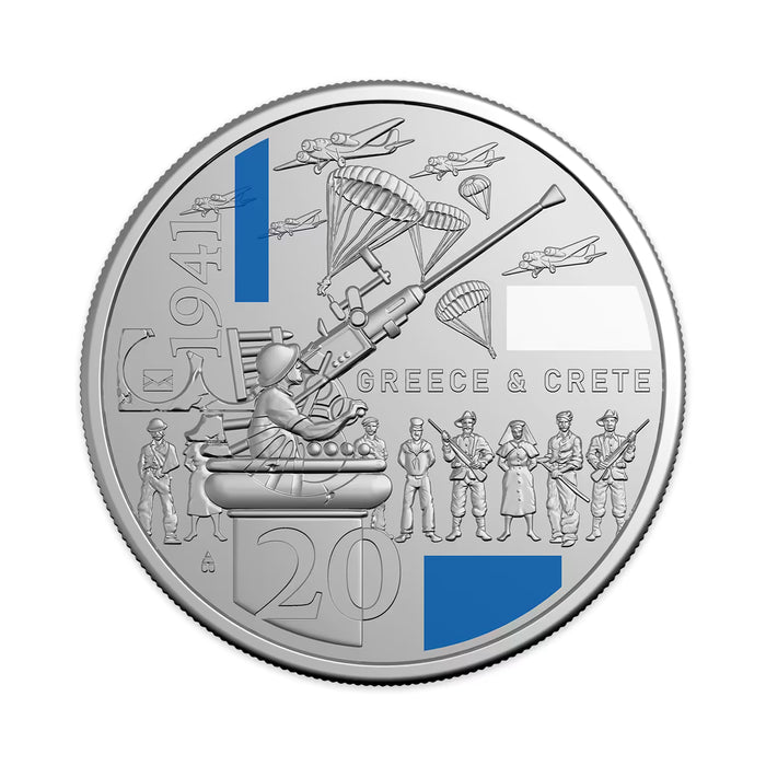 2026 20C WWII CAMPAIGNS OF 1941 GREECE AND CRETE UNCIRCULATED COIN