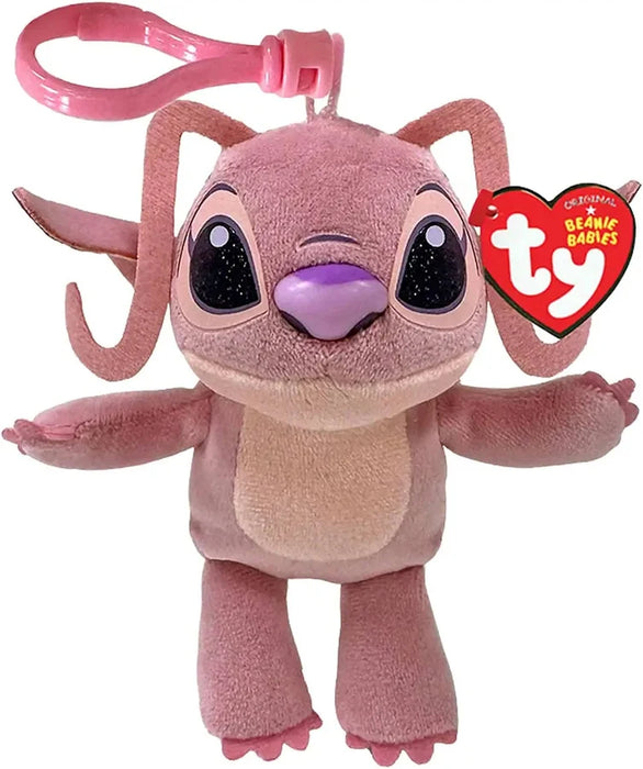 Ty Plush Keychain Stitch Angel - Disney Plush Toy Clip
